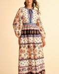 Paisley Patchwork Print Long Sleeve Maxi Dress - Floral