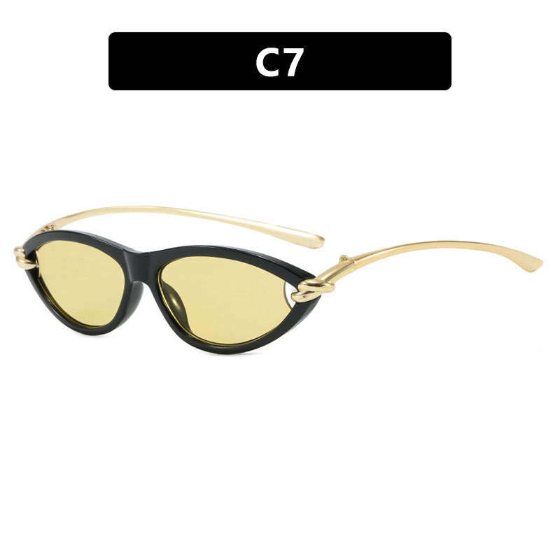 Slim Oval Cat Eye Sunglasses - NO-7
