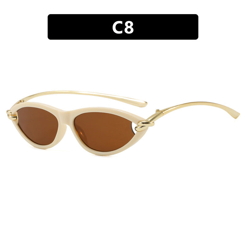 Slim Oval Cat Eye Sunglasses - NO-8