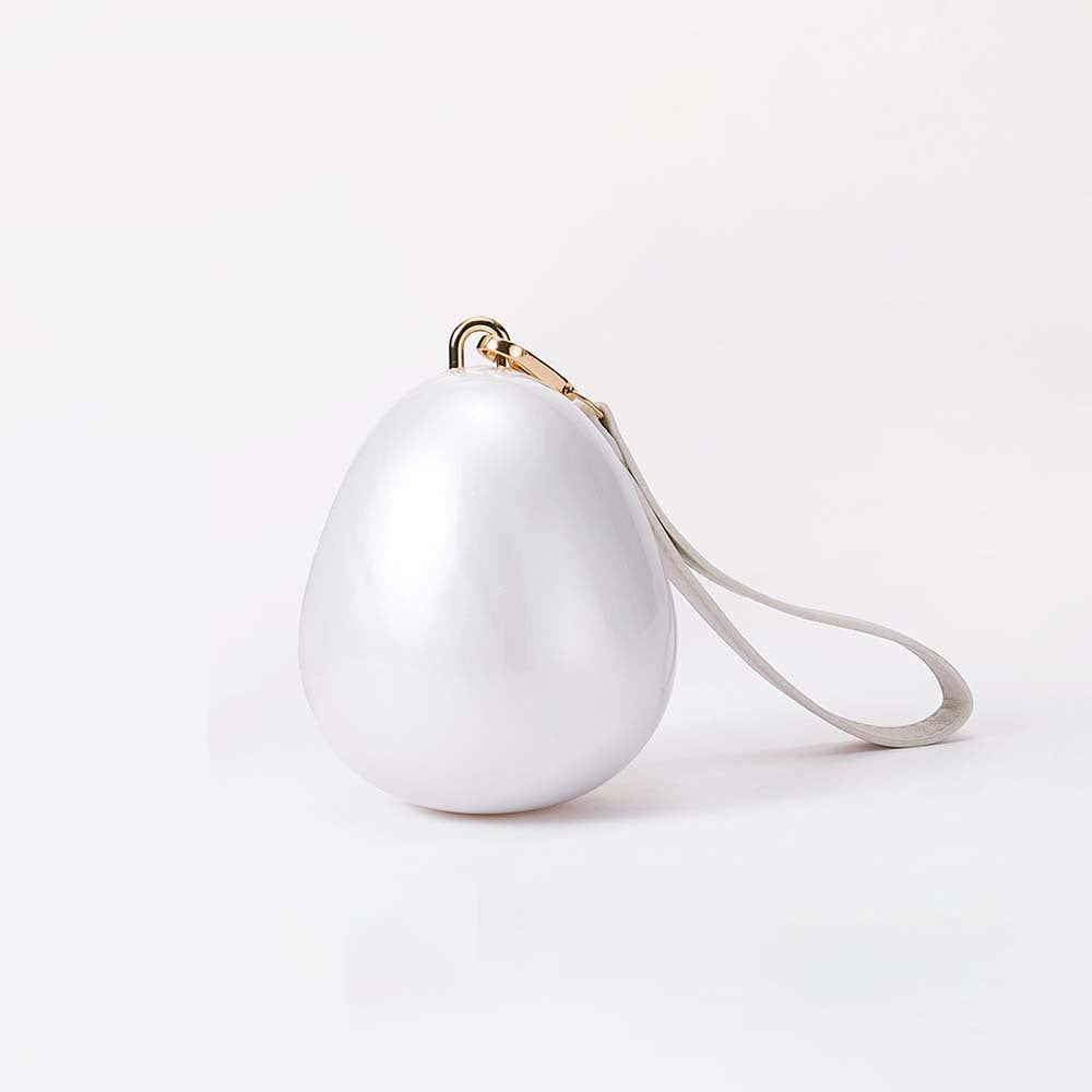 Sculpted Novelty Shape Mini Handbag - Ball_White