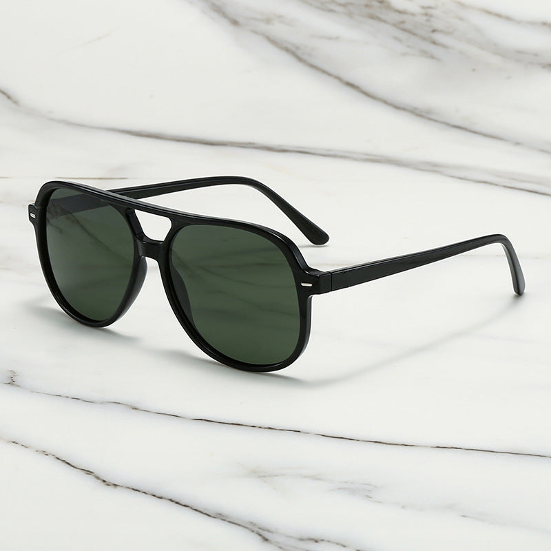Polarized Square Aviator Sunglasses - Green