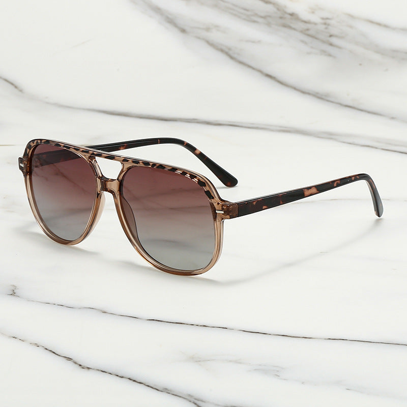 Polarized Square Aviator Sunglasses - Tea