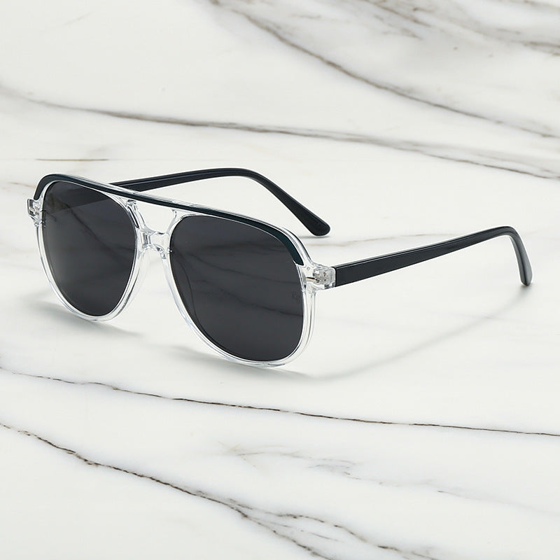 Polarized Square Aviator Sunglasses - White