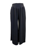 High Waist Pleated Wide Leg Palazzo Pants - Black