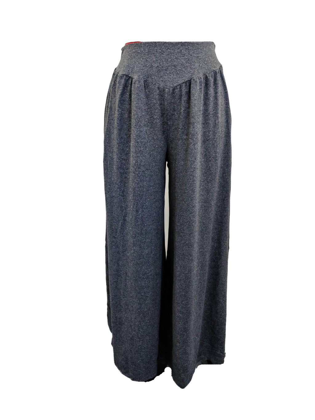 High Waist Pleated Wide Leg Palazzo Pants - Dark gray