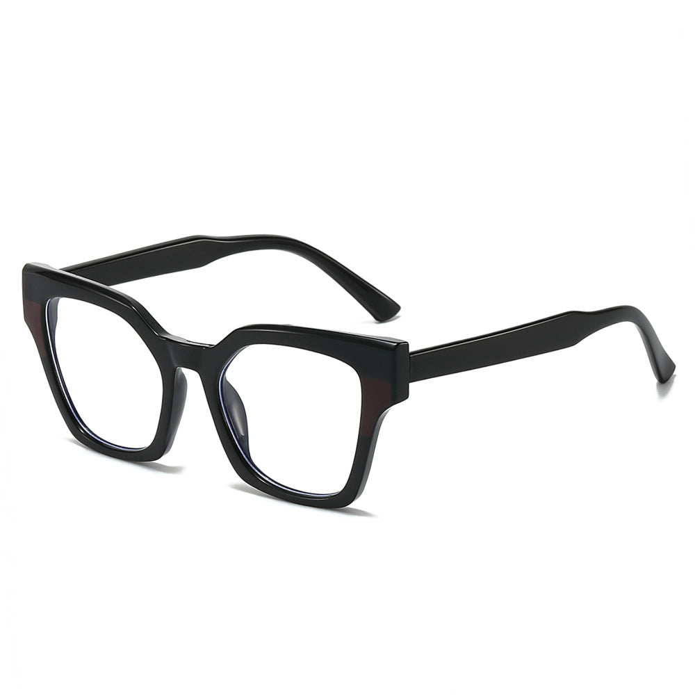Chunky Square Two Tone Eyeglass Frames - Black