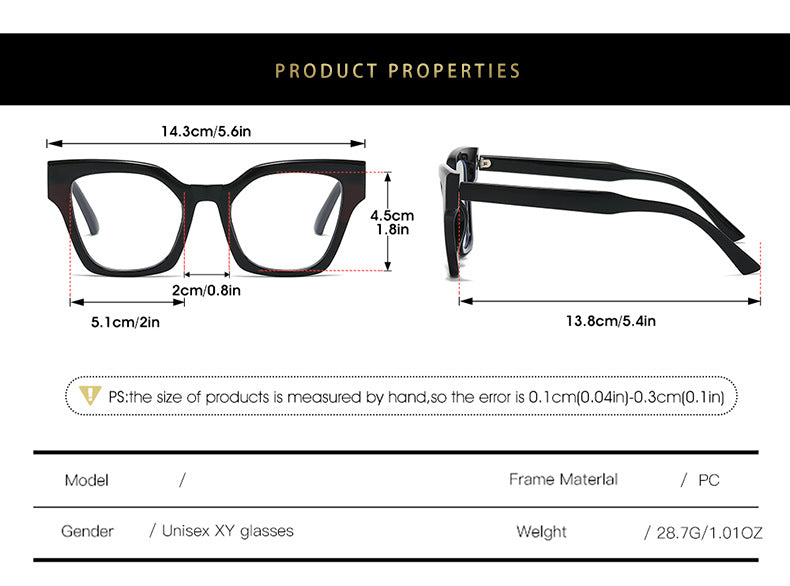 Chunky Square Two Tone Eyeglass Frames - Black - 1