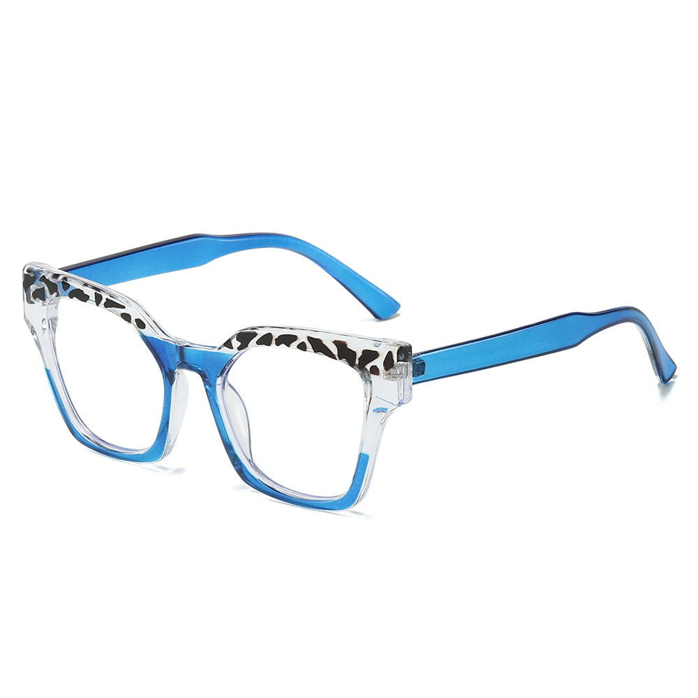 Chunky Square Two Tone Eyeglass Frames - Blue