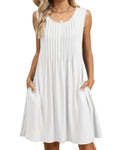 Pintuck Sleeveless Swing Dress With Pockets - Color_8