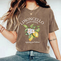 Vintage Lemon Botanical Graphic Tee - Coffee