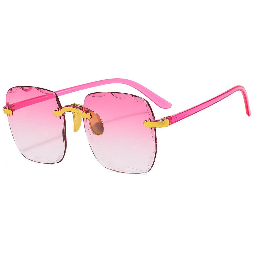 Rimless Square Gradient Lens Sunglasses - C11
