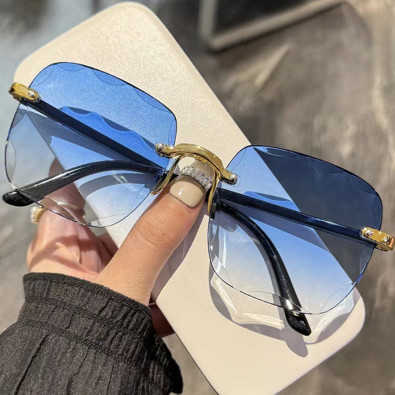 Rimless Square Gradient Lens Sunglasses - C20
