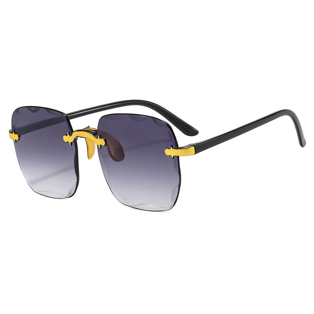 Rimless Square Gradient Lens Sunglasses - C5