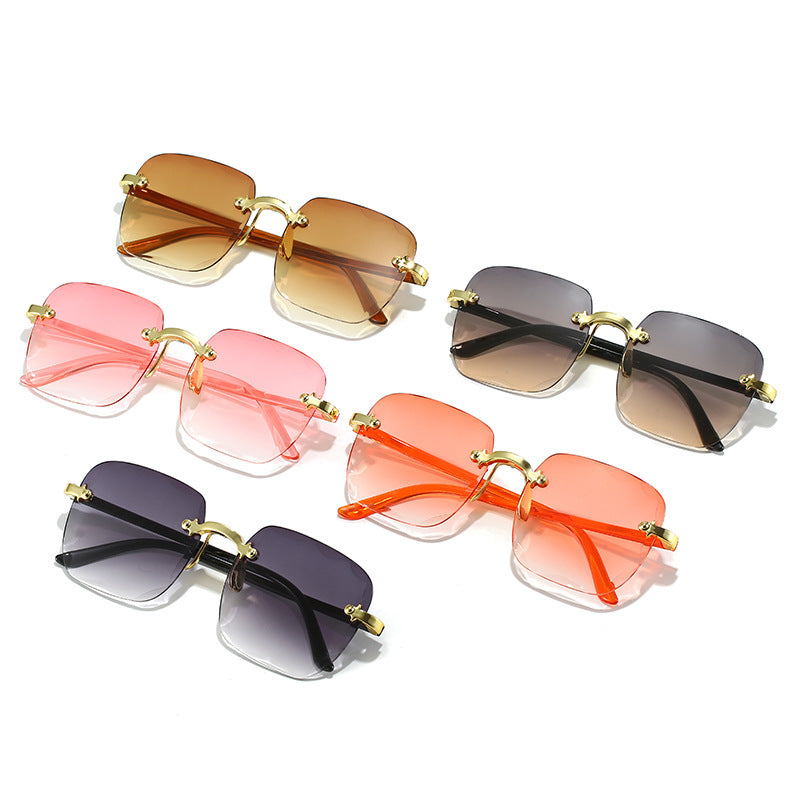 Rimless Square Gradient Lens Sunglasses