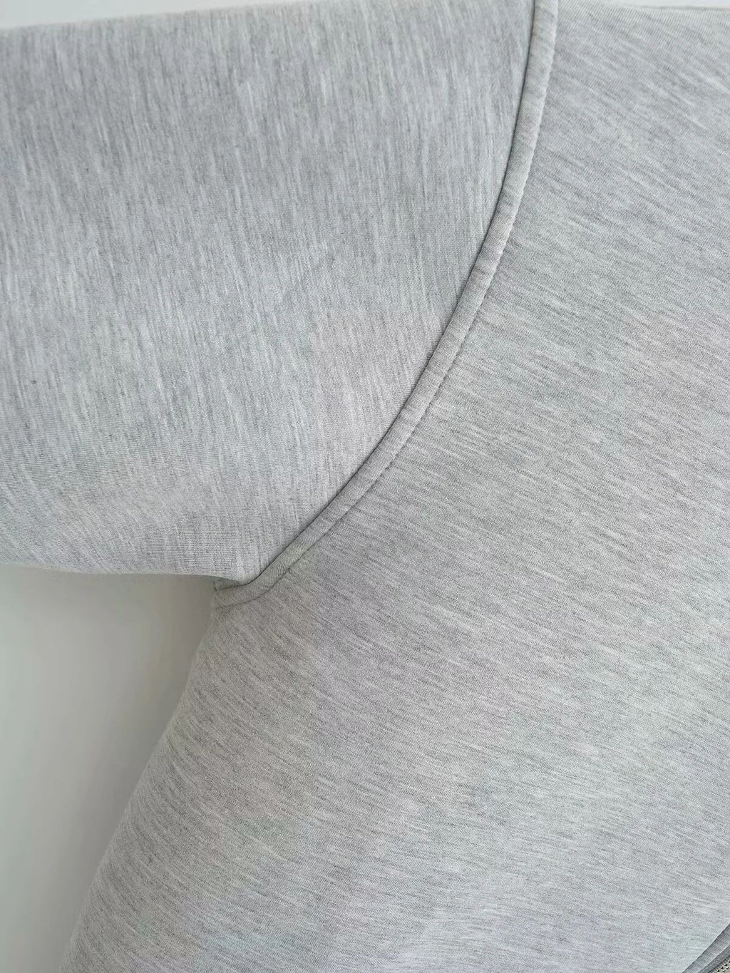 Brushed Fleece Zip Front Hooded Jacket - Grey - 5