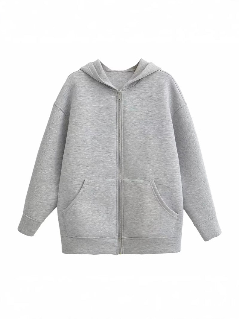 Brushed Fleece Zip Front Hooded Jacket - view 1