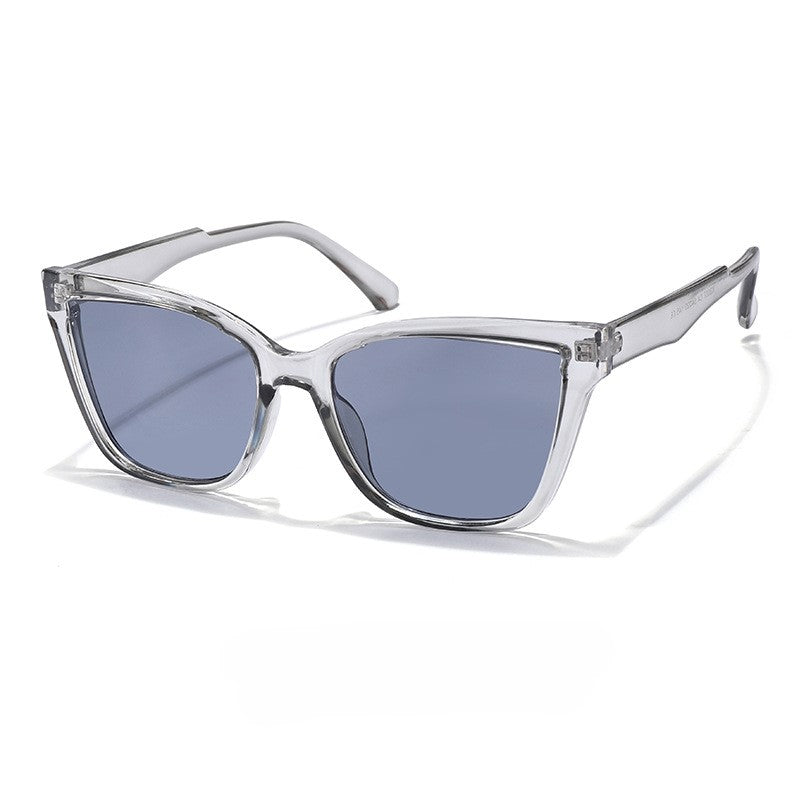 Flat Top Oversized Square Cat Eye Sunglasses - Grey