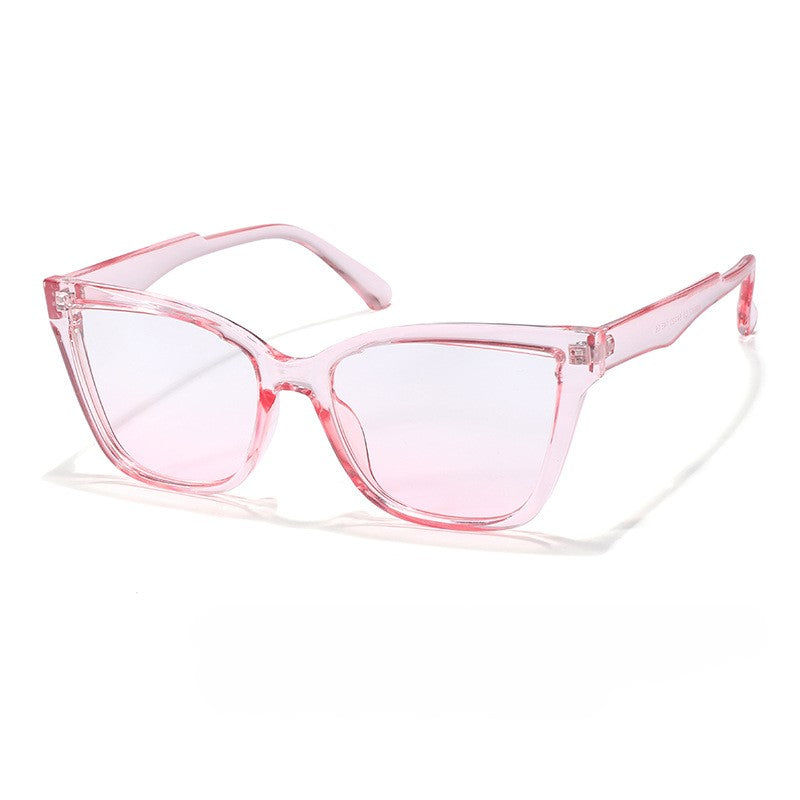 Flat Top Oversized Square Cat Eye Sunglasses - Pink