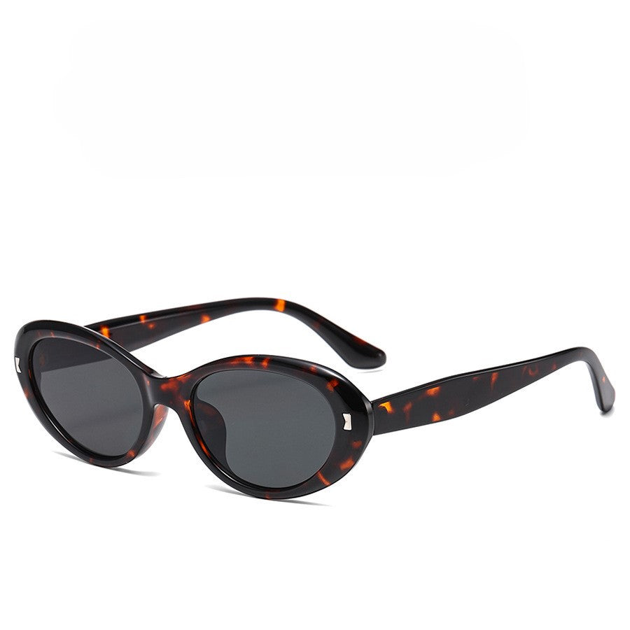 Chunky Acetate Oval Cat Eye Sunglasses - Brown