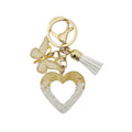 Glitter Heart Keychain With Butterfly Charm - Color_14