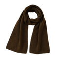 Soft Wool Blend Ribbed Edge Scarf - Coffee