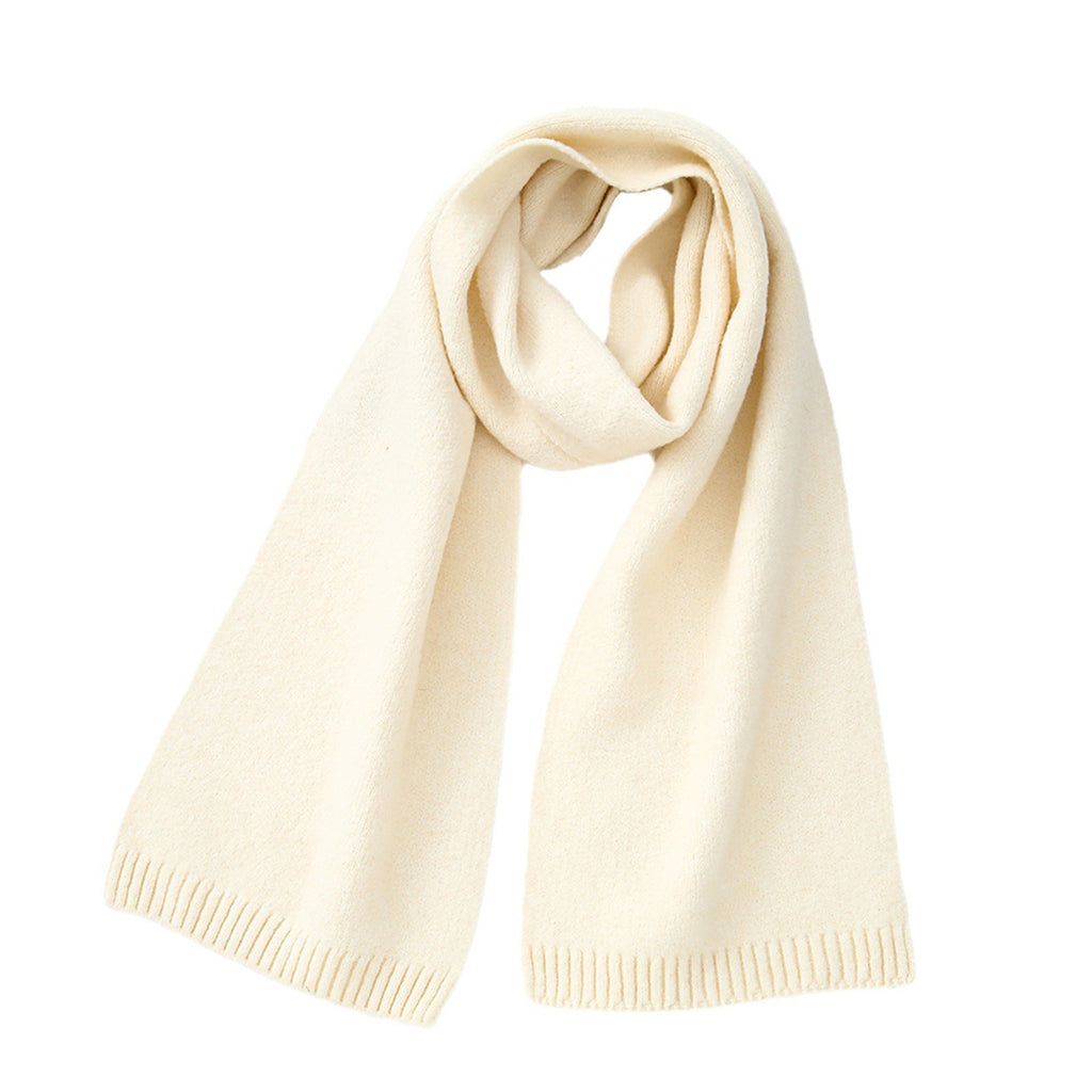 Soft Wool Blend Ribbed Edge Scarf - MilkYellow