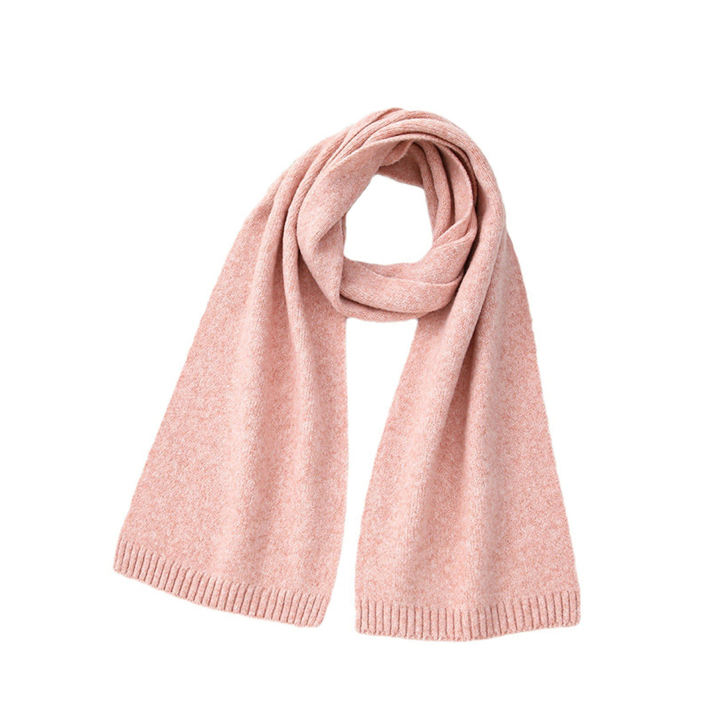 Soft Wool Blend Ribbed Edge Scarf - Pink