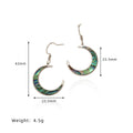 Shell Inlay Crescent Moon Jewelry Set - Earrings