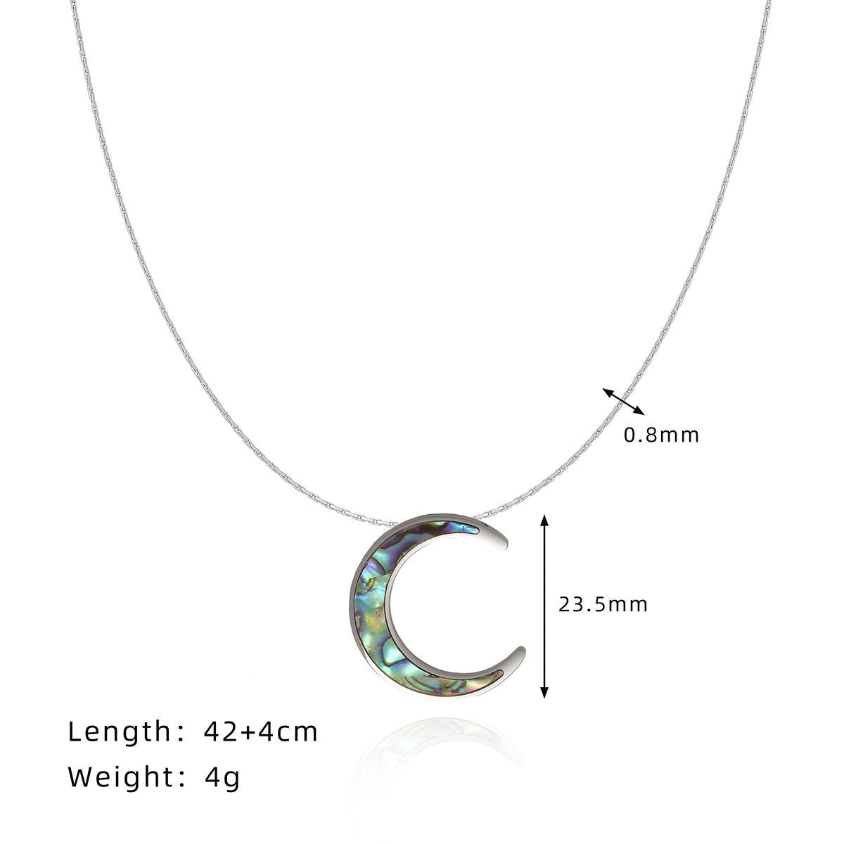 Shell Inlay Crescent Moon Jewelry Set - Necklace