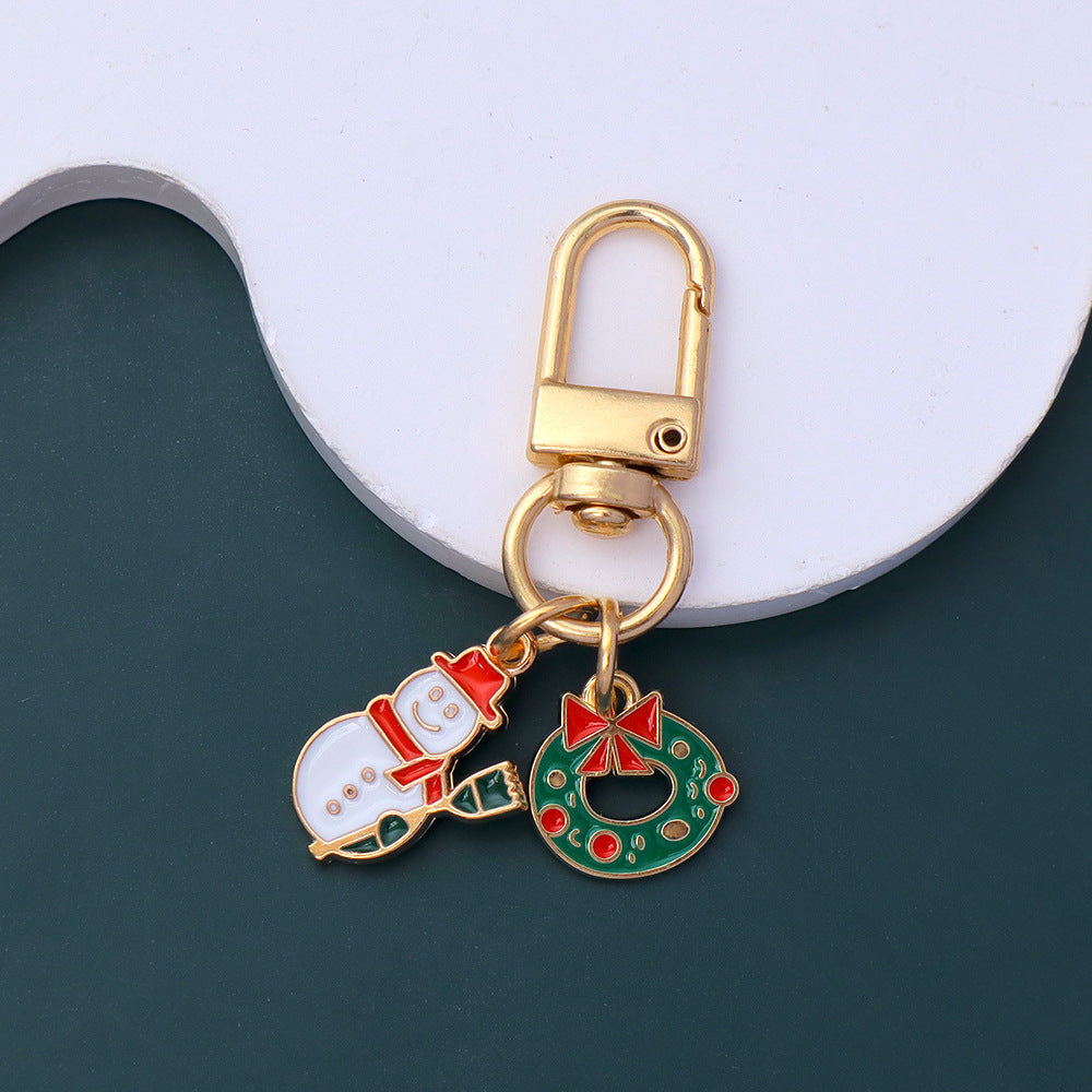 Holiday Snowflake Santa Charm Keychain - Color_02
