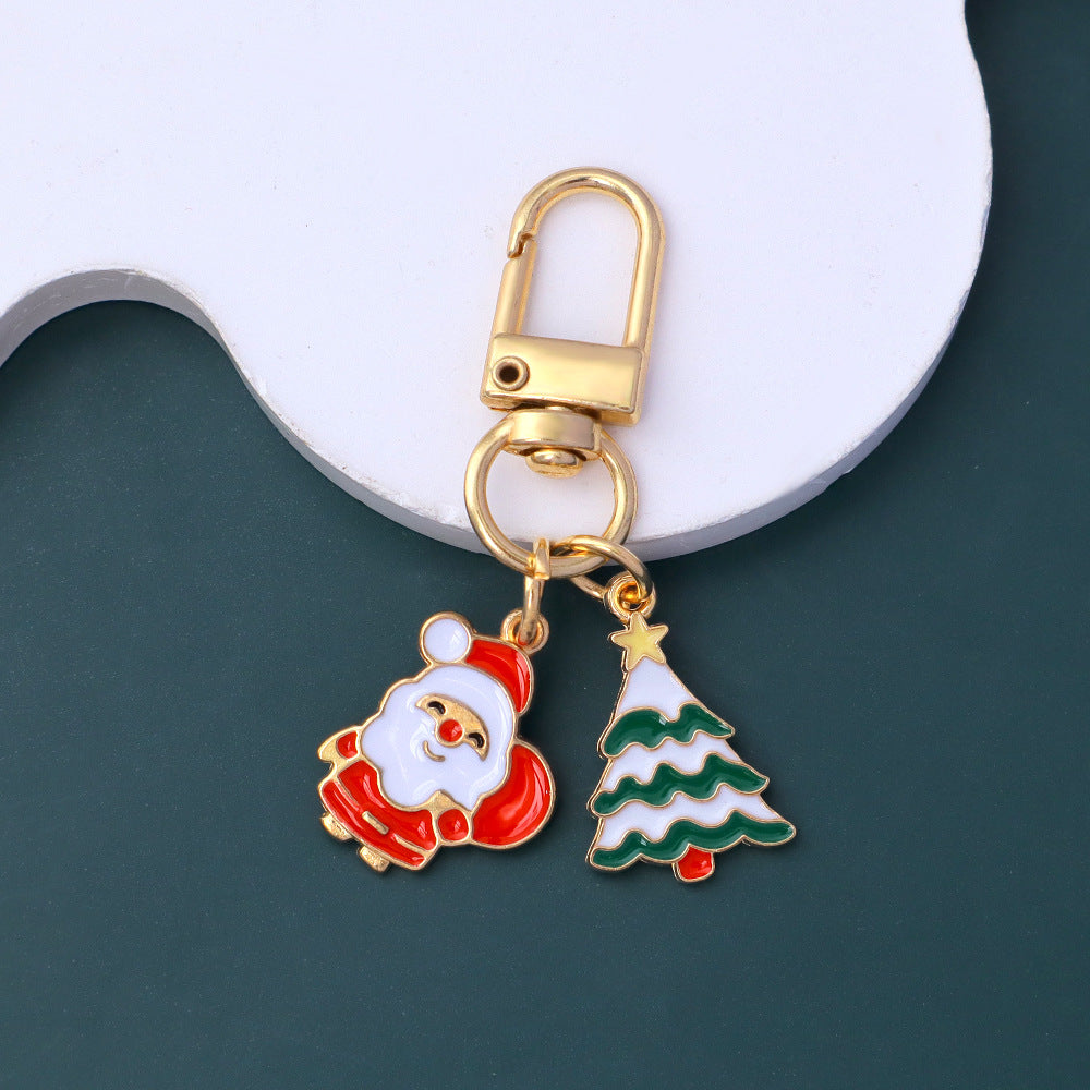 Holiday Snowflake Santa Charm Keychain - Color_03