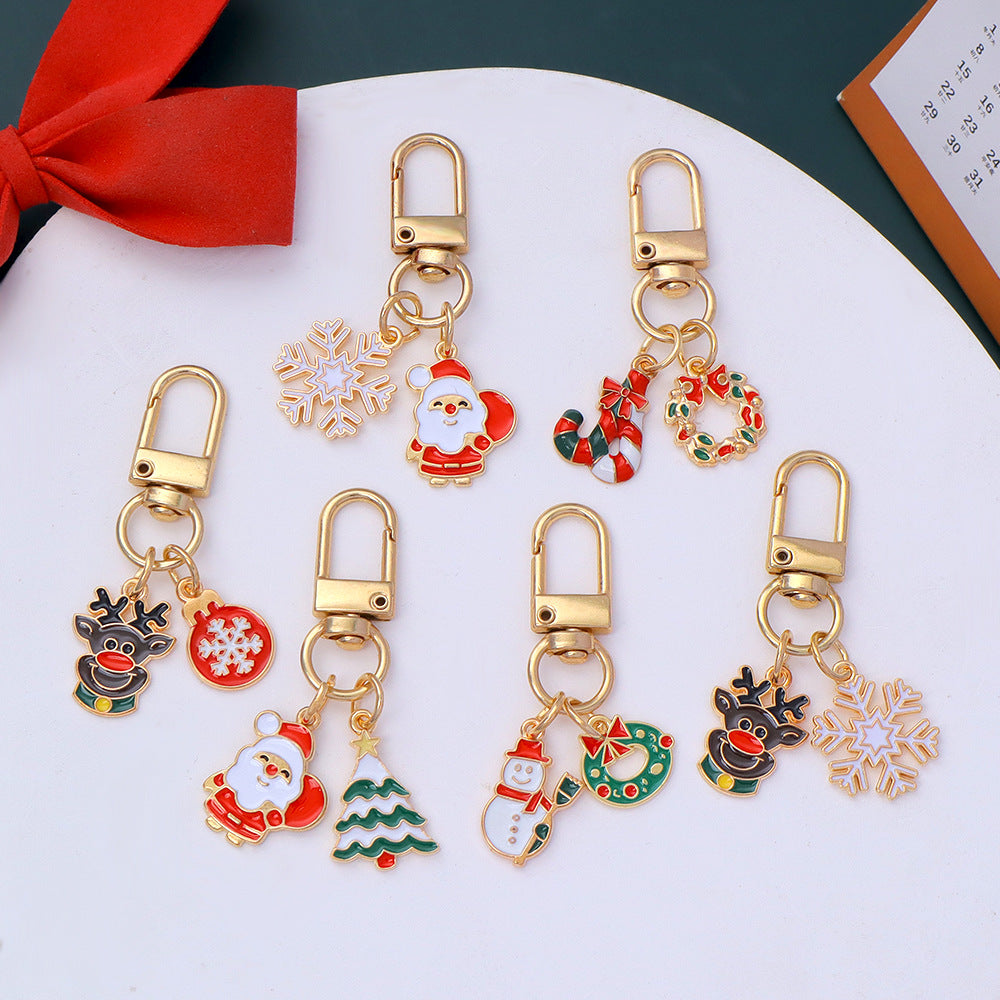 Holiday Snowflake Santa Charm Keychain - view 1