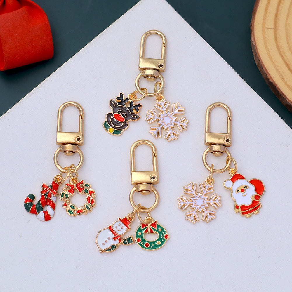 Holiday Snowflake Santa Charm Keychain - view 2