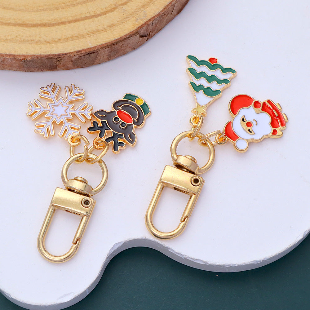 Holiday Snowflake Santa Charm Keychain - view 3