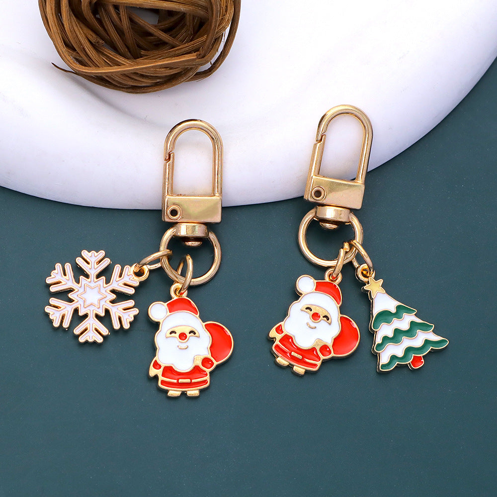 Holiday Snowflake Santa Charm Keychain - view 4
