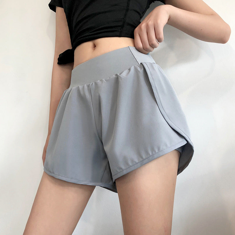 Petal Hem Running Shorts with Inner Liner - Grey