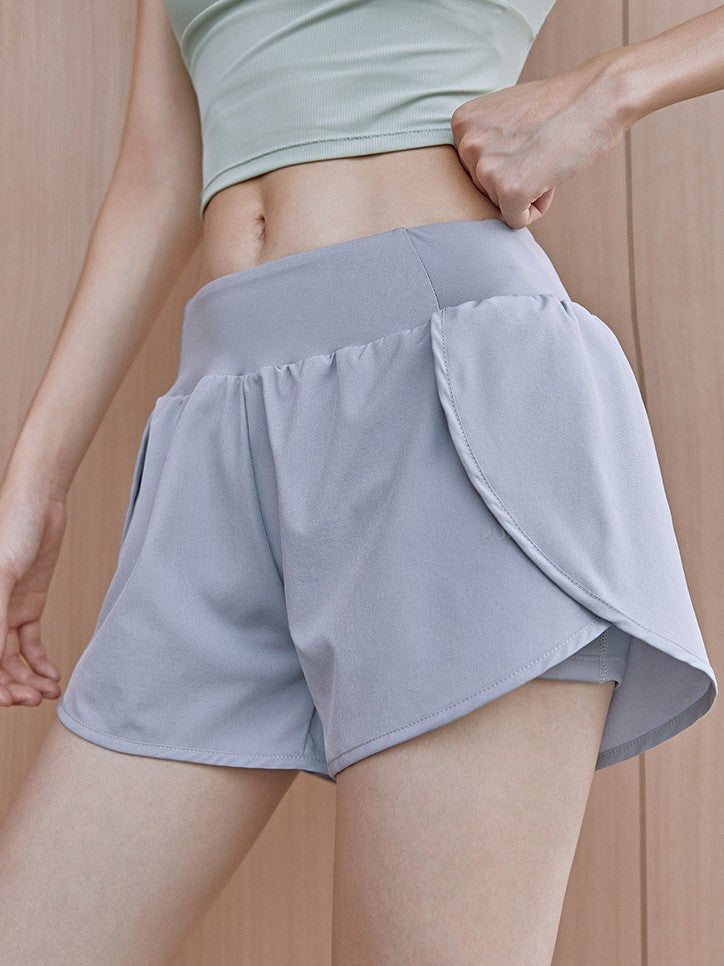 Petal Hem Running Shorts with Inner Liner - Grey - 3