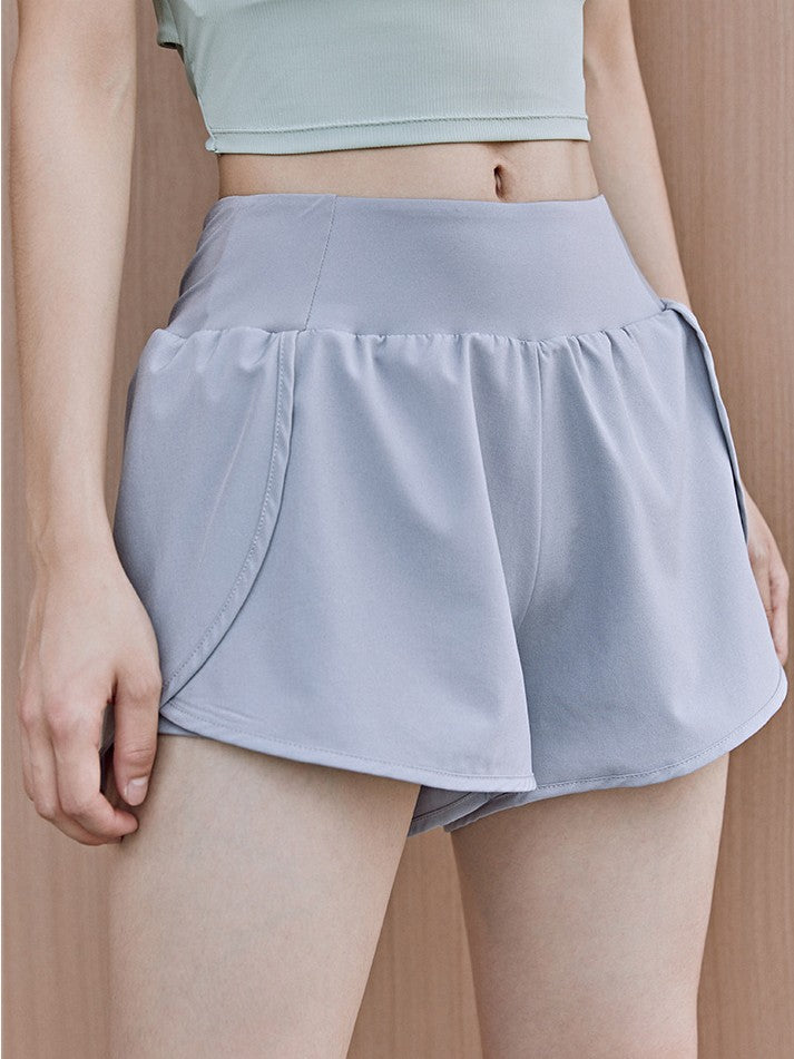 Petal Hem Running Shorts with Inner Liner - Grey - 4