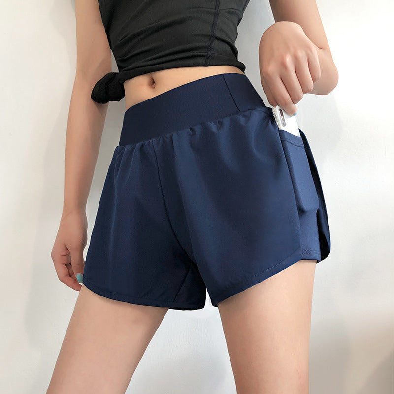 Petal Hem Running Shorts with Inner Liner - Navy