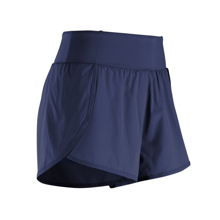 Petal Hem Running Shorts with Inner Liner - Navy - 1