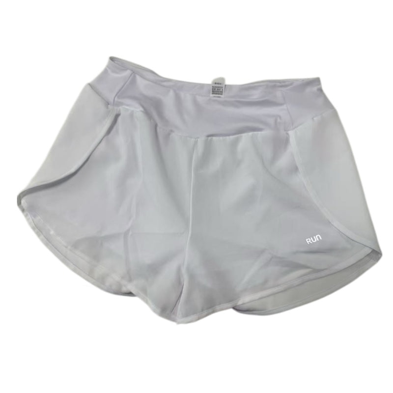 Petal Hem Running Shorts with Inner Liner - White