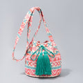 Tassel Trimmed Bucket Bag With Crossbody Strap - Color_01