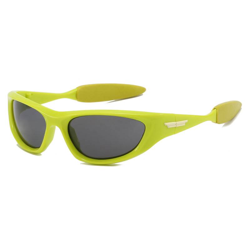 Wraparound Sport Shield Y2K Sunglasses - Green