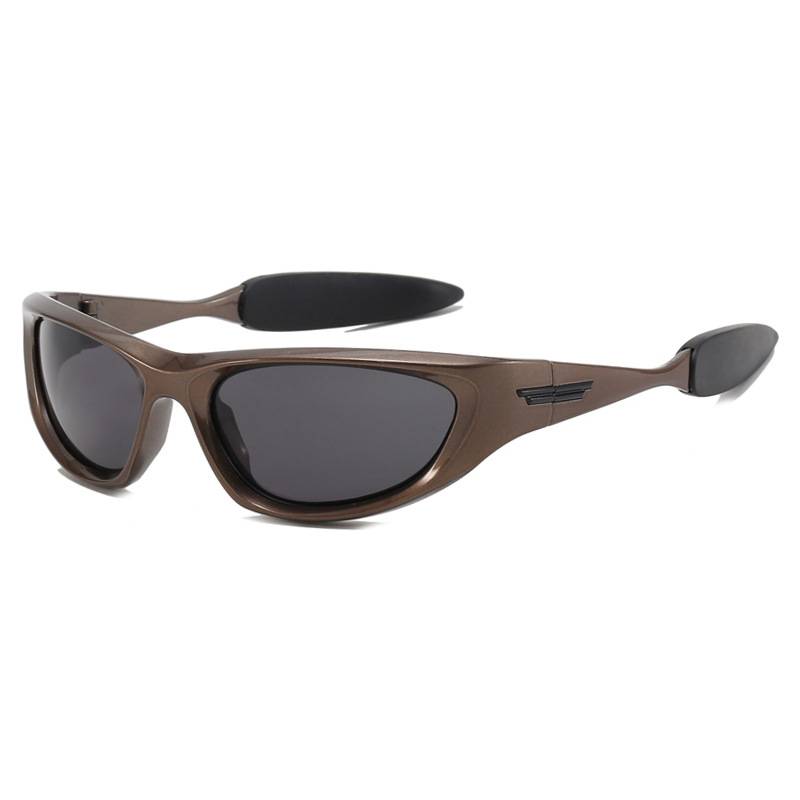 Wraparound Sport Shield Y2K Sunglasses - Grey