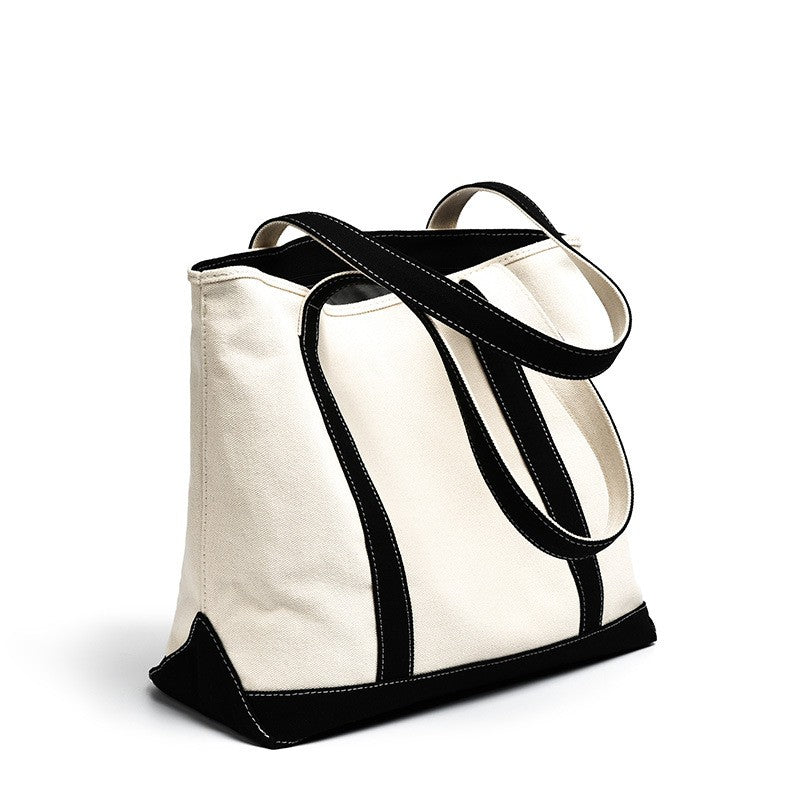 Canvas Boat Tote Bag with Contrast Trim