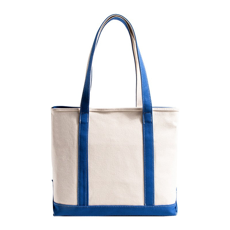 Canvas Boat Tote Bag with Contrast Trim