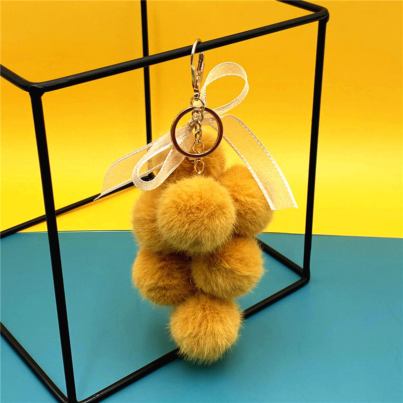 Grape Cluster Pom Pom Bag Charm - Ginger
