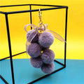 Grape Cluster Pom Pom Bag Charm - Purple