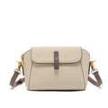 Pebbled Leather Shell Crossbody Bag - Cream