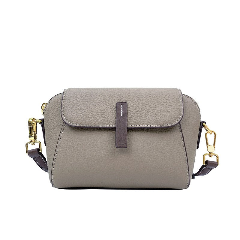 Pebbled Leather Shell Crossbody Bag